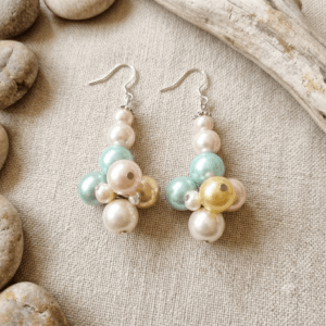 Pastel Pearl Cluster Earrings