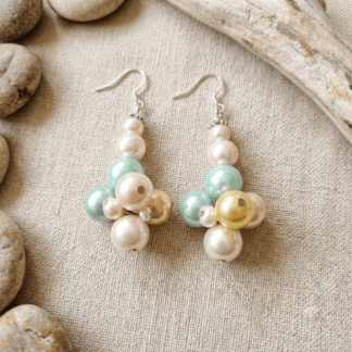 Pastel Pearl Cluster Earrings