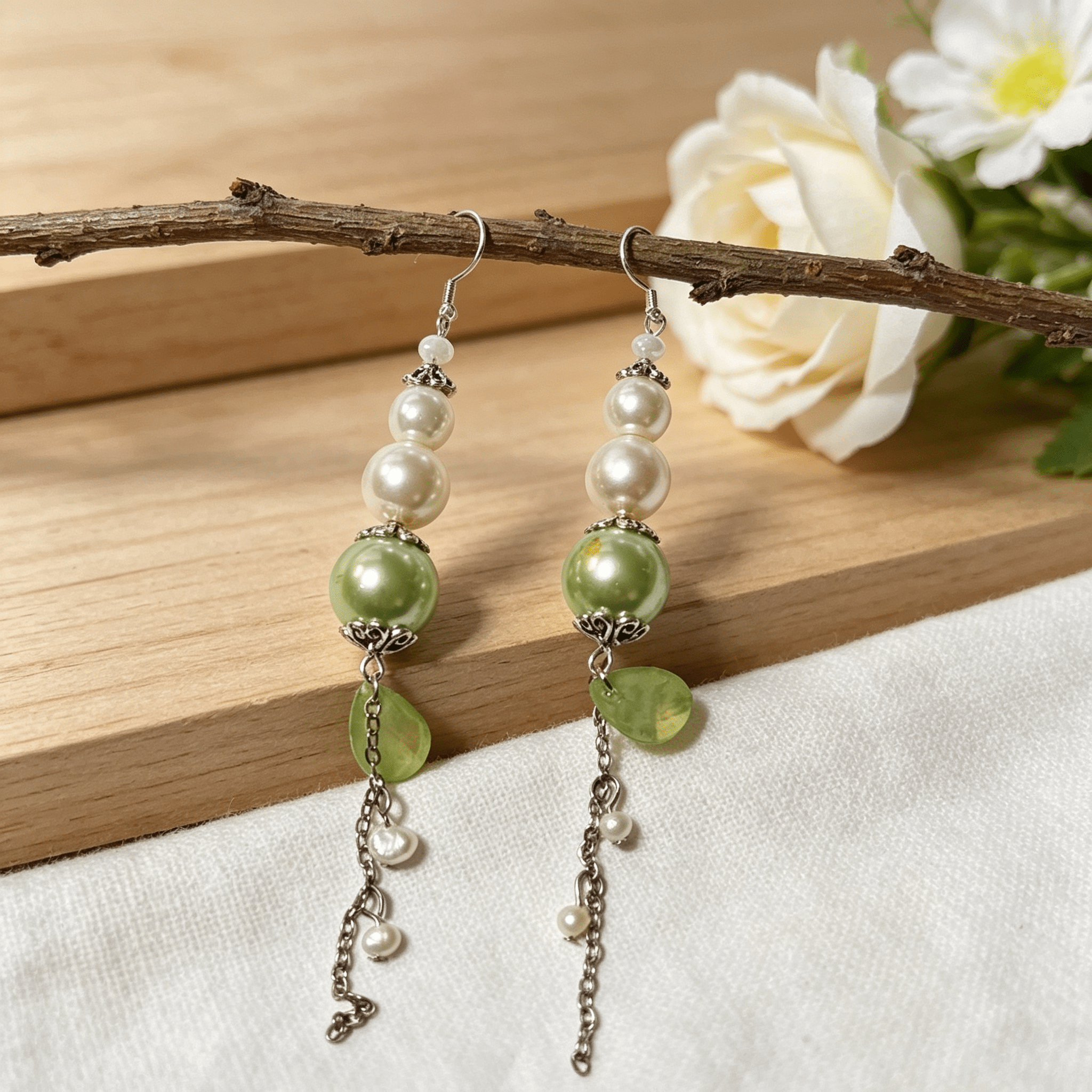 Pearl Vine Dangle Earrings