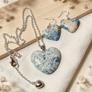 Polymer Clay Love Heart Necklace & Earrings Set – Polar Splash