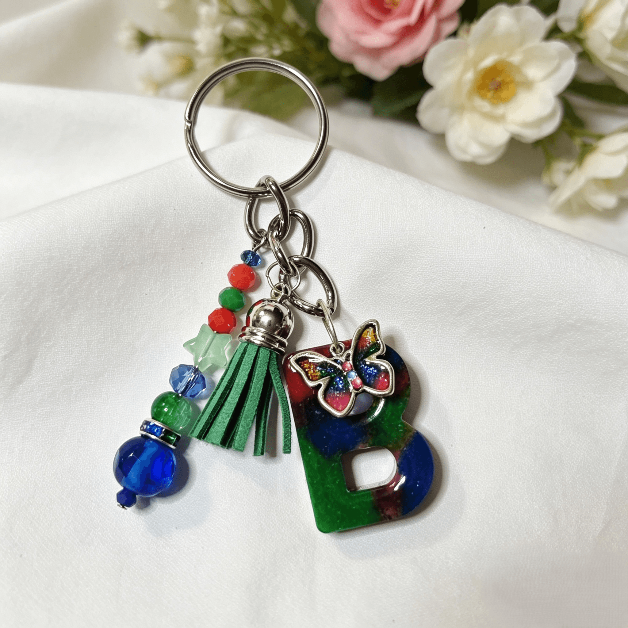 Resin Decorative Key Chain Letter B