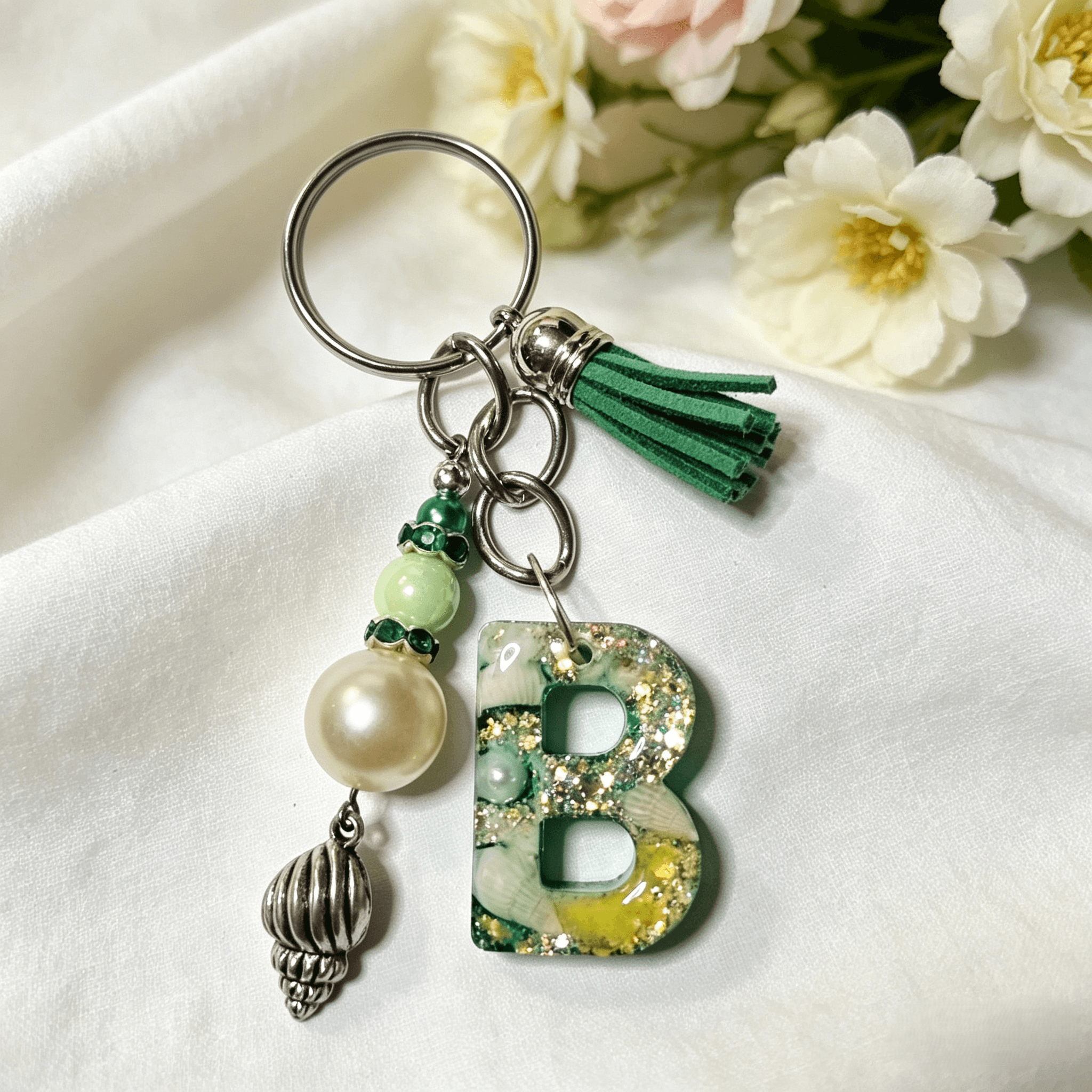 Resin Decorative Key Chain Letter B