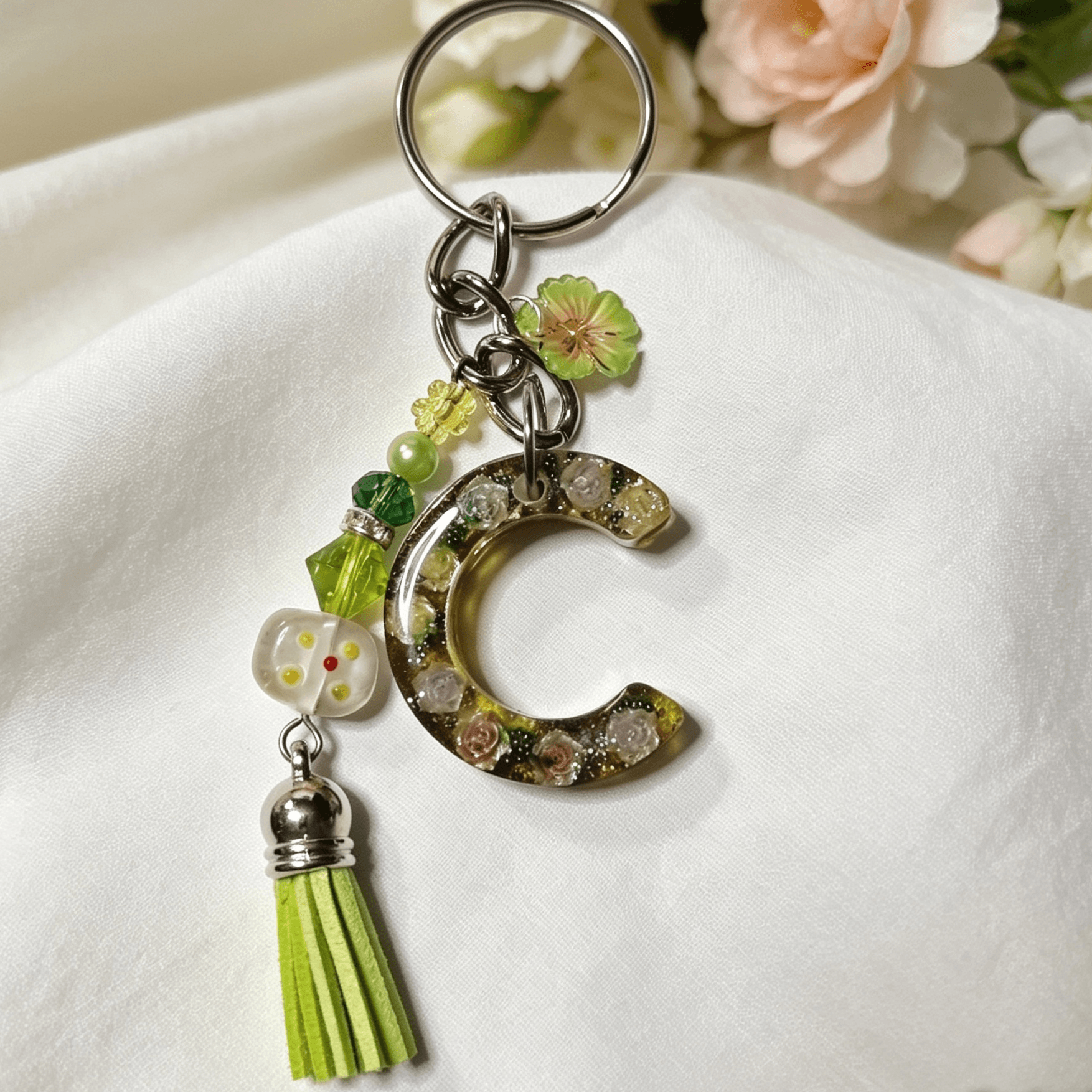 Resin Decorative Key Chain Letter C