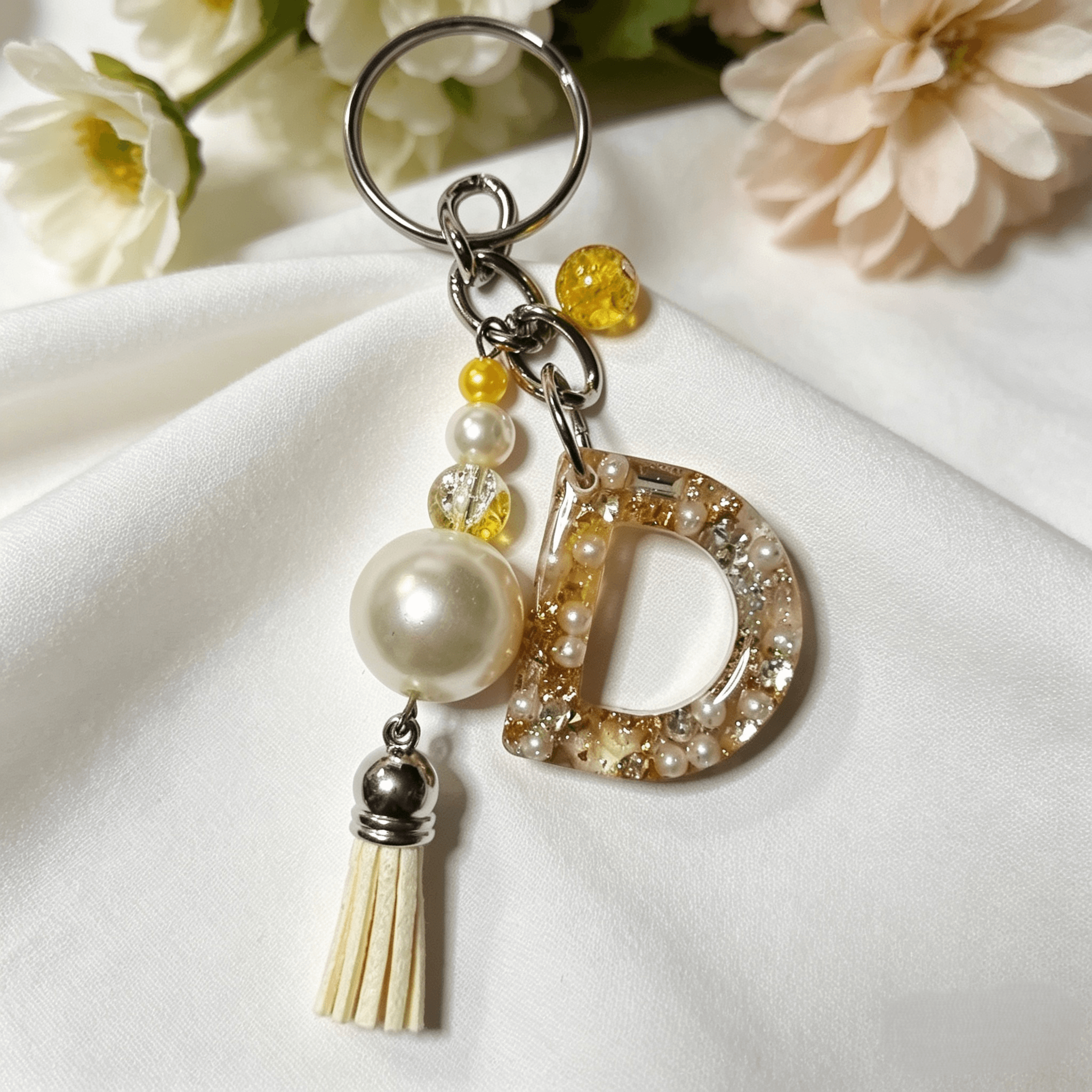 Resin Decorative Key Chain Letter D