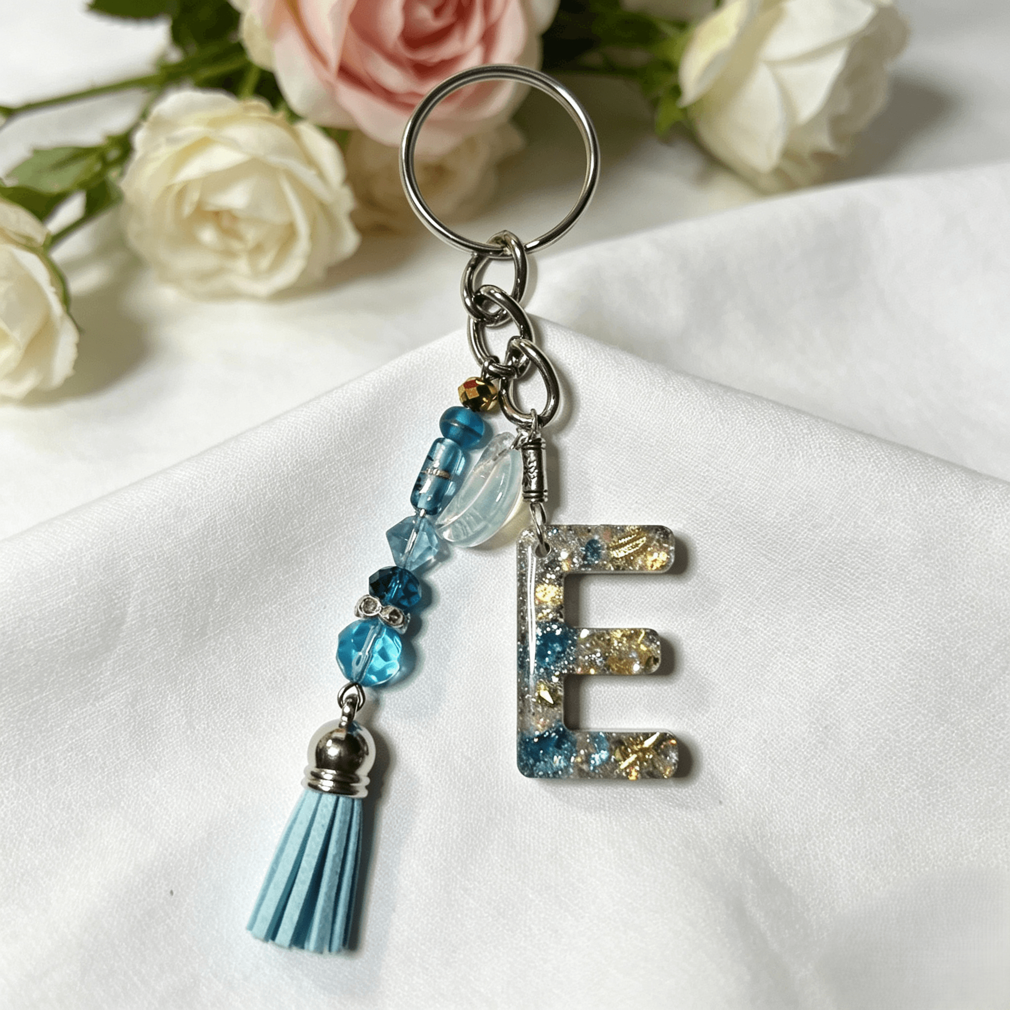 Resin Decorative Key Chain Letter E