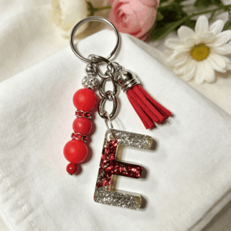 Resin Decorative Key Chain Letter E