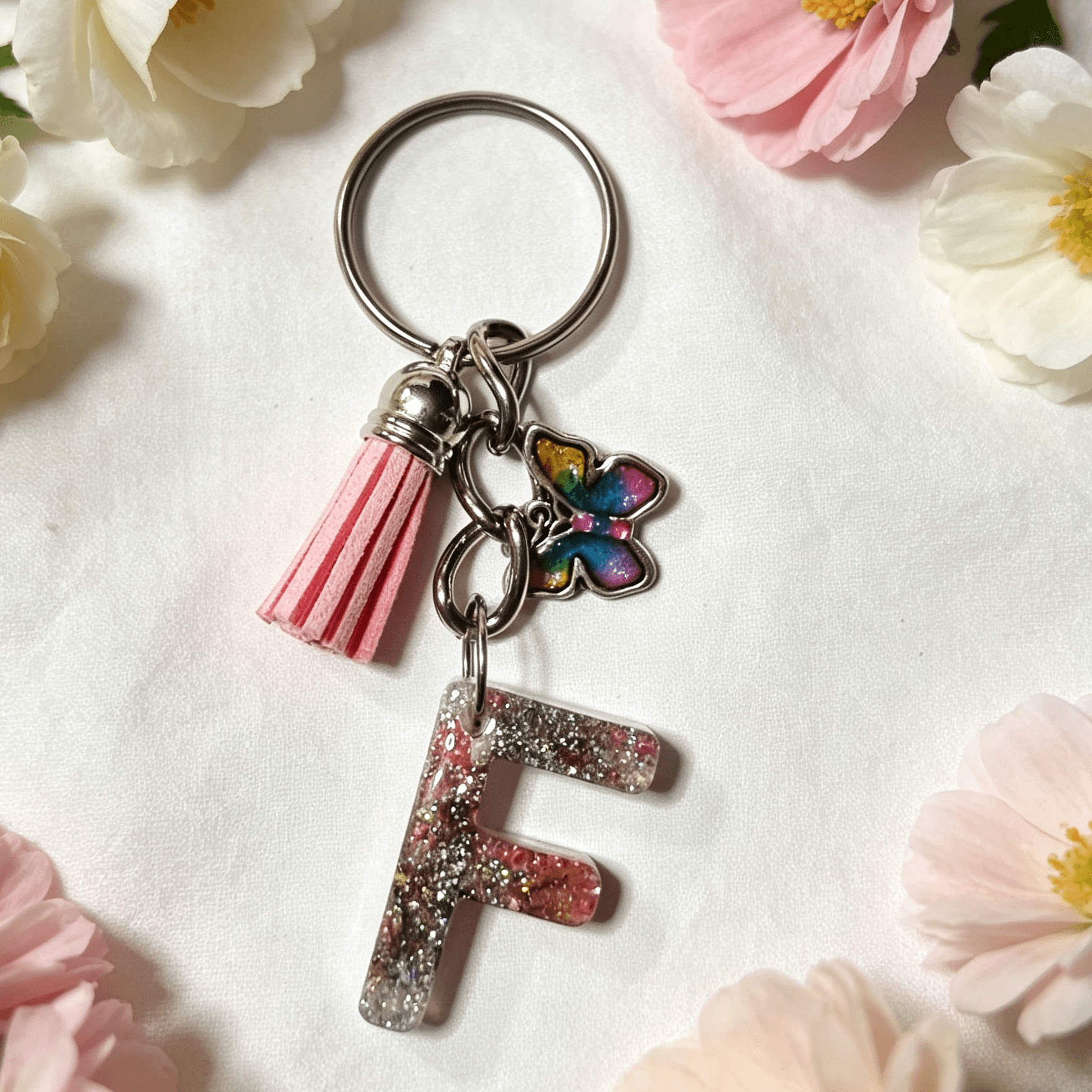 Resin Decorative Key Chain Letter F