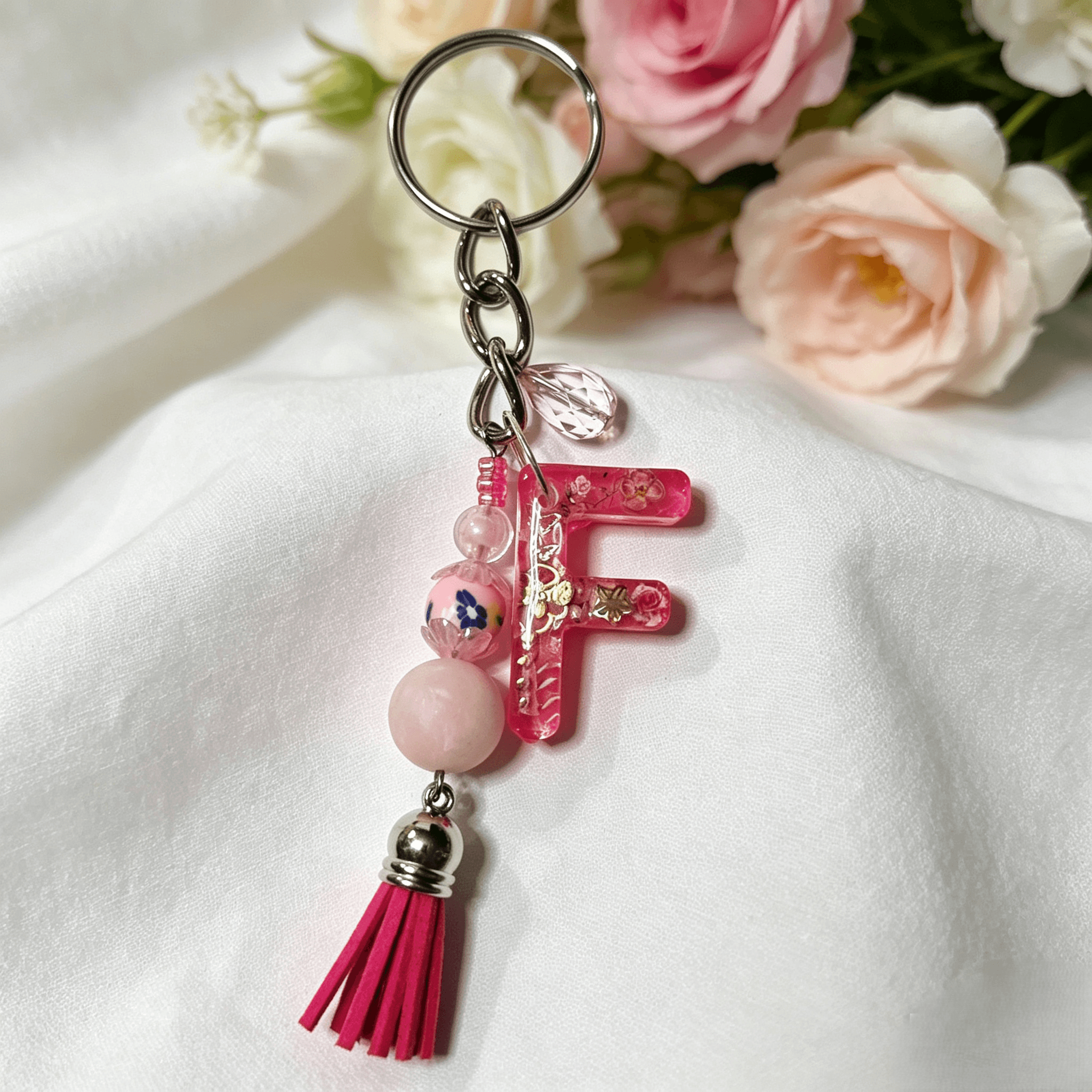 Resin Decorative Key Chain Letter F