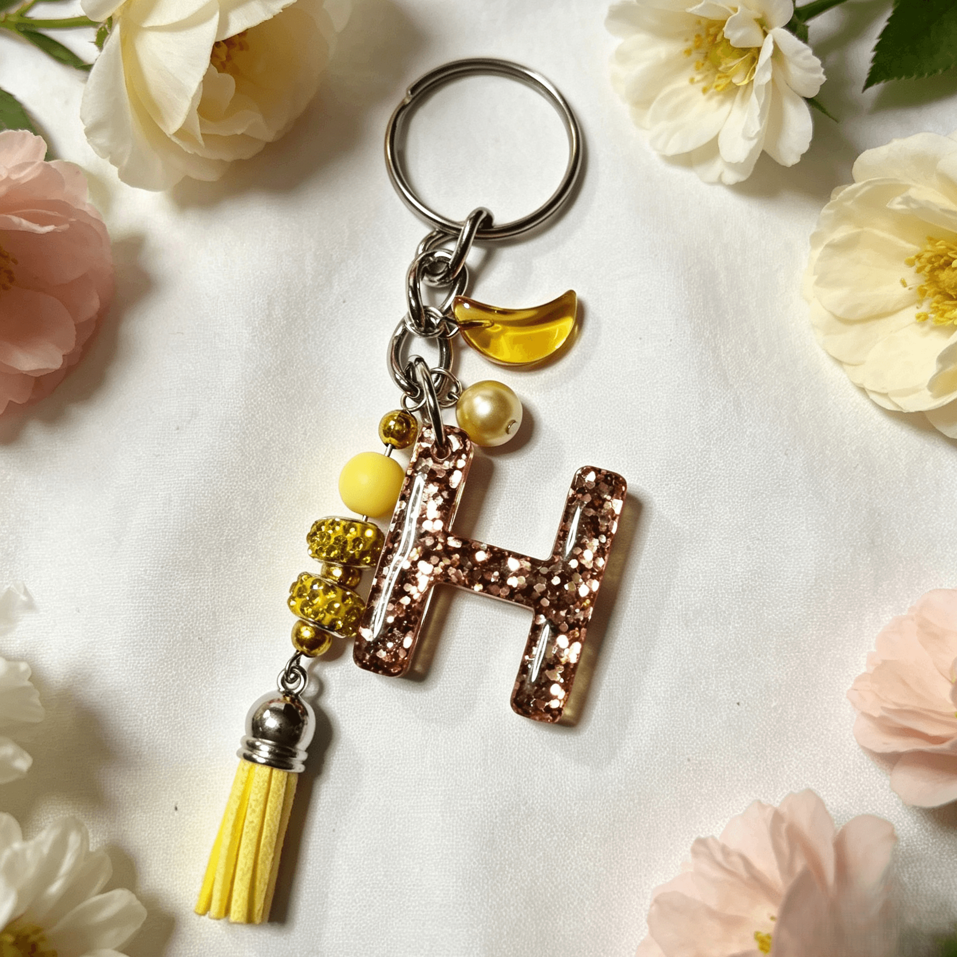 Resin Decorative Key Chain Letter H