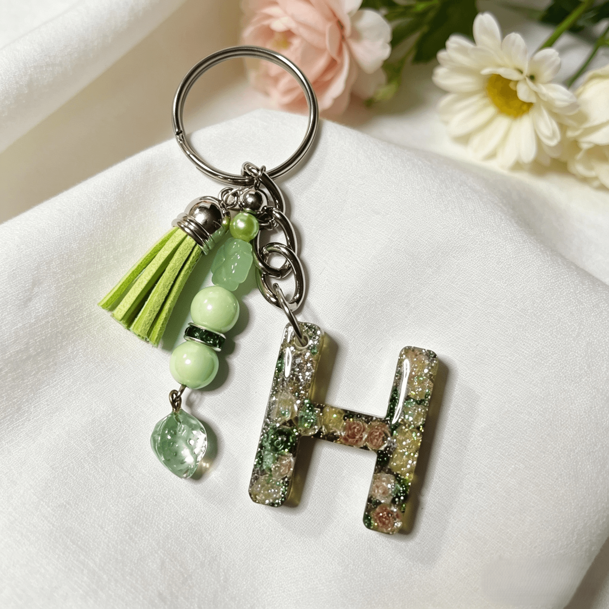 Resin Decorative Key Chain Letter H