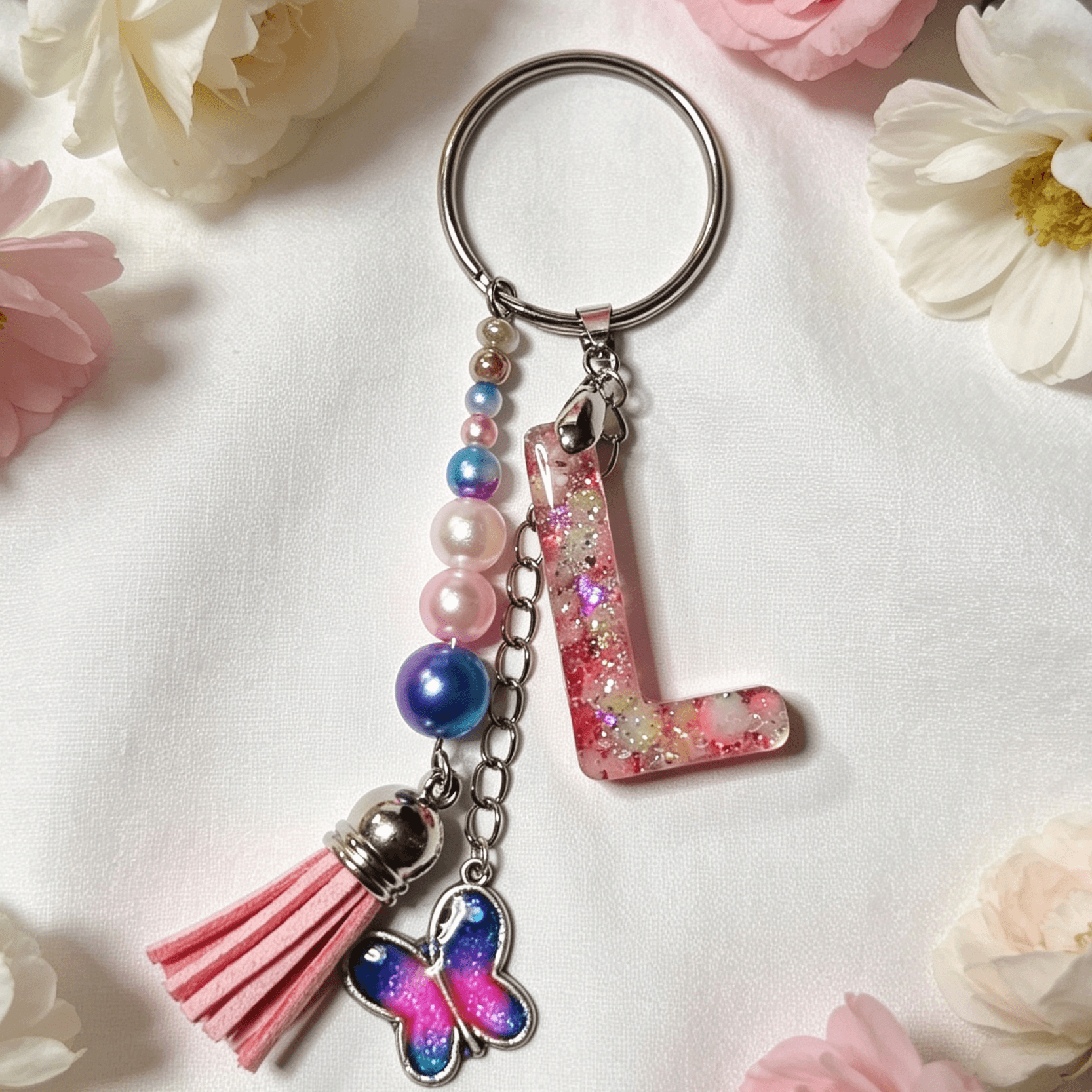 Resin Decorative Key Chain Letter L