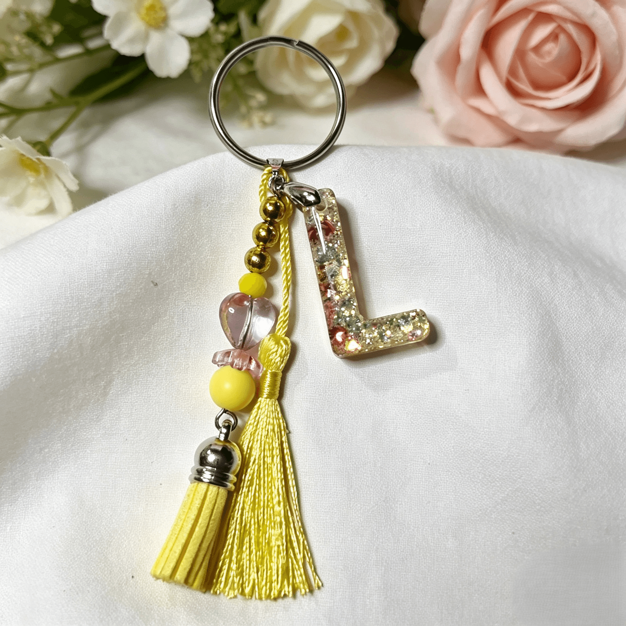 Resin Decorative Key Chain Letter L