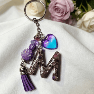 Resin Decorative Key Chain Letter M