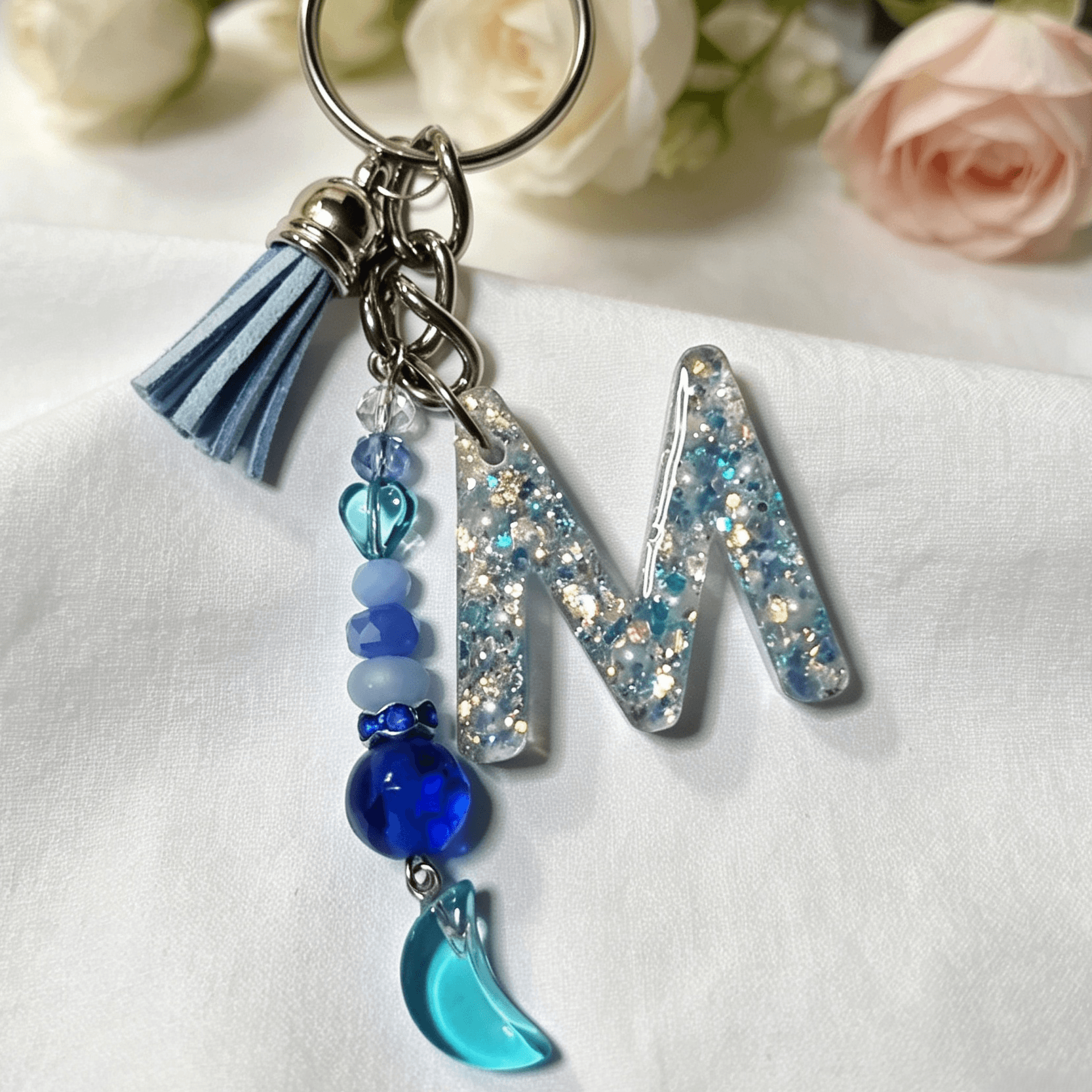 Resin Decorative Key Chain Letter M