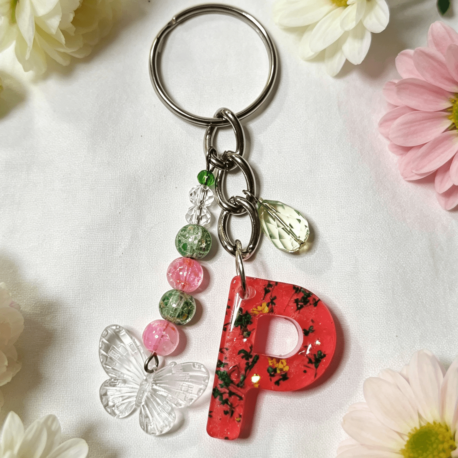 Resin Decorative Key Chain Letter P