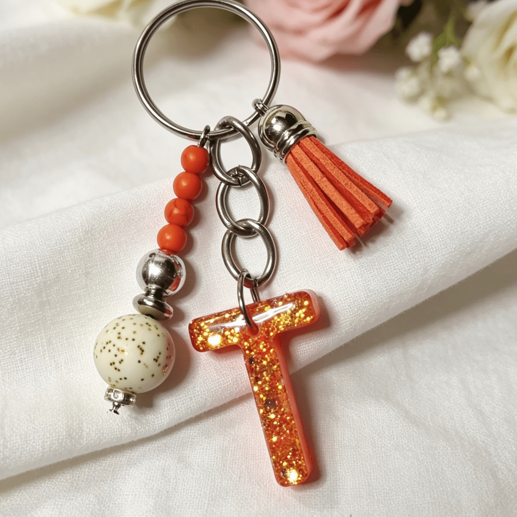 Resin Decorative Key Chain Letter T