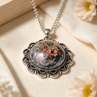 Silver Resin Pendant – Bloom