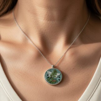 Silver Resin Pendant – Butterfly Whispers