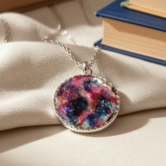 Silver Resin Pendant – Colour Splash