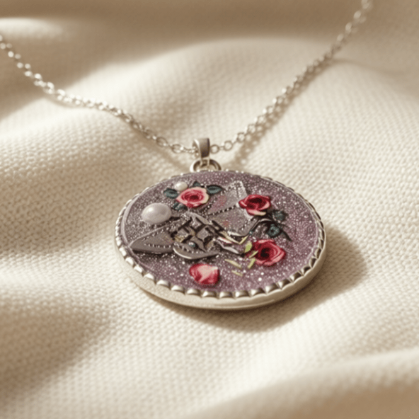Silver Resin Pendant – Enchanted Butterfly